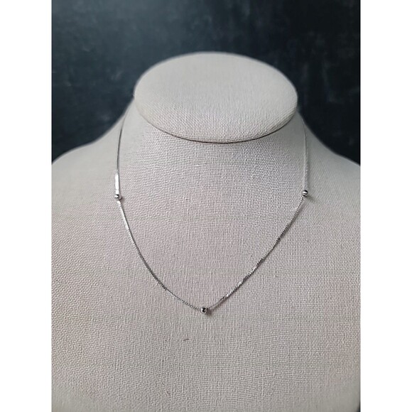 Italian 925 Sterling Silver Satellite Chain Necklace Vintage - Picture 4 of 10